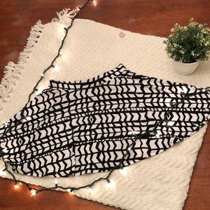 Black and white mini skirt
